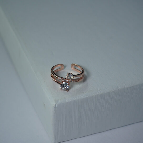 Rose Gold AD Stone Ring #11