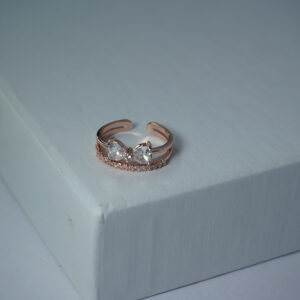 Rose Gold AD Stone Ring #12
