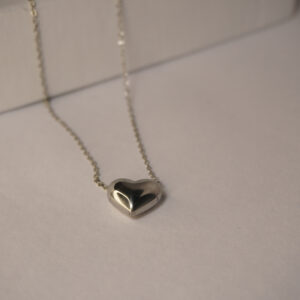 Silver Flat Heart Necklace