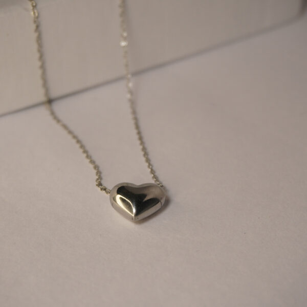 Silver Flat Heart Necklace