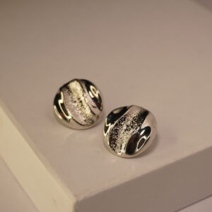 Silver Textured Ball Earring