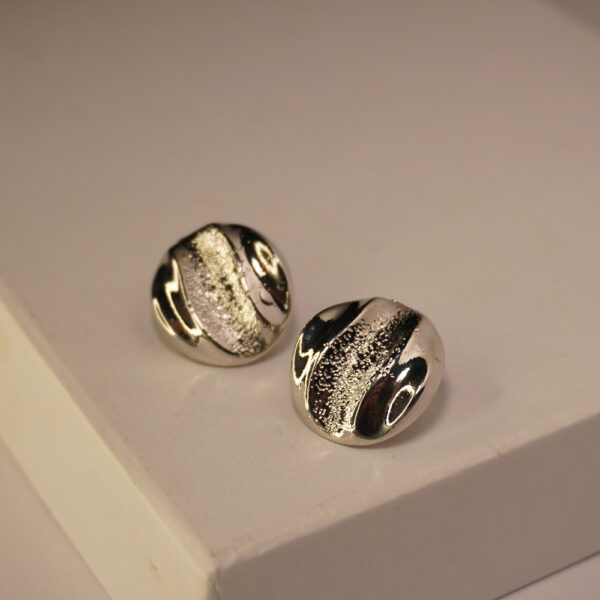 Silver Textured Ball Earring