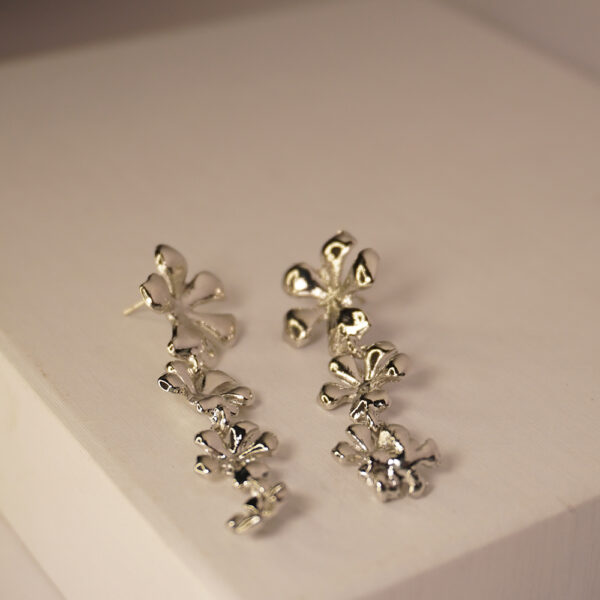 Silver Triple Flower #1 Earring