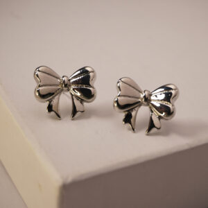 Silver Italian Bow Earring