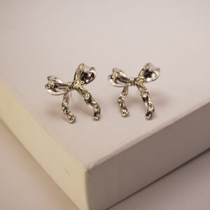 Silver Italian Bow #2 Earring