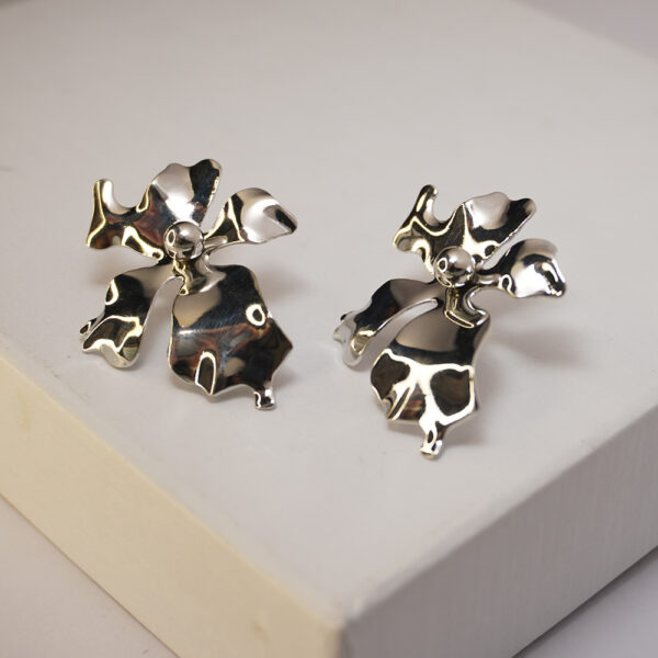 Silver Flower Pearl #3 Earring